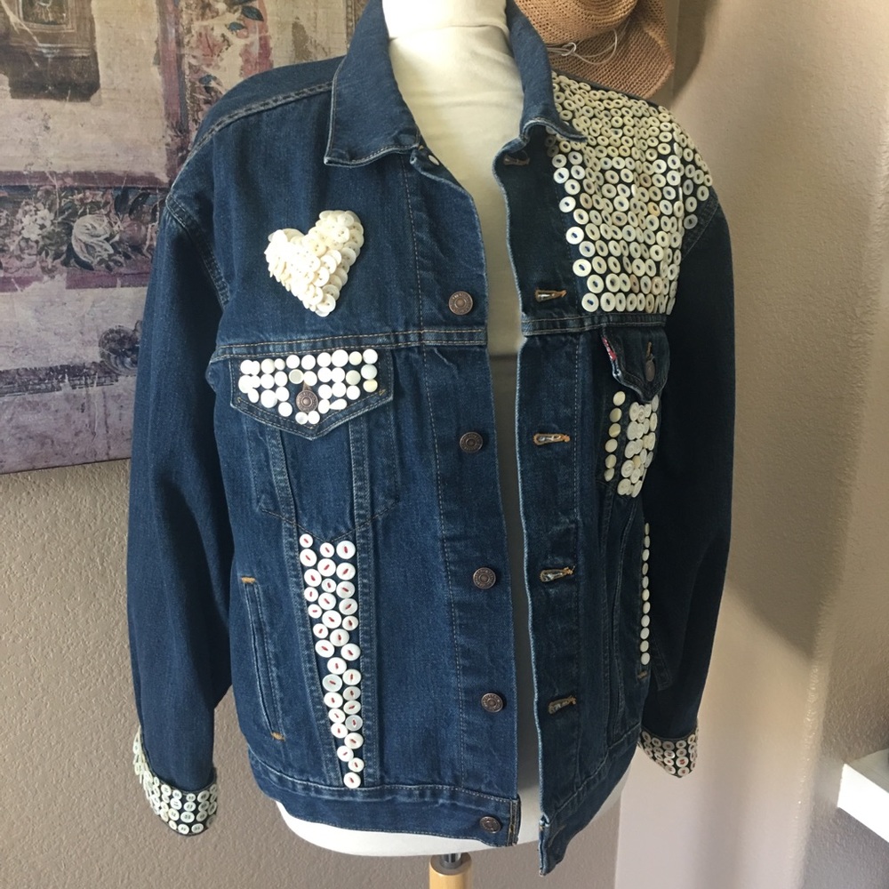 Levi’s Embellished Boyfriend Trucker Denim…